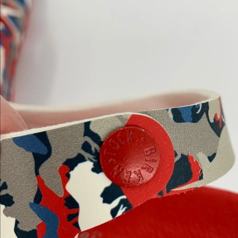 Birkenstock Palu sandals back strap adjustable boys Dino Camo red blue new 33 2